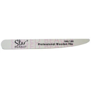Star Nails Tapered Wooden Nail File 180/180 Grit Pack of 6