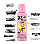 Crazy Color Semi Permanent Hair Colour Cream - Caution UV 100ml