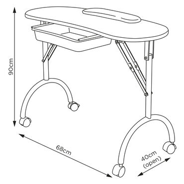Salon Services Curved Portable Nail Station