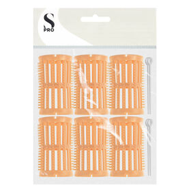 S-PRO Plastic Rollers Peach 40mm, Pack of 6