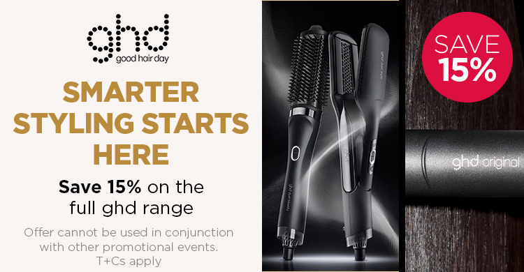 Save 15% on the whole GHD range