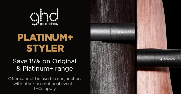 Save 15% on the platinum+ and Original Styler from GHD