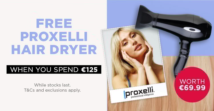 Free Proxelli Hair Dryer when you spend €125