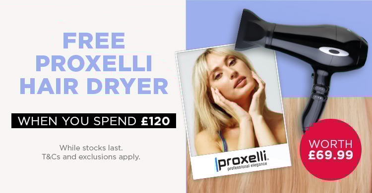 Free Proxelli Hair Dryer when you spend £120