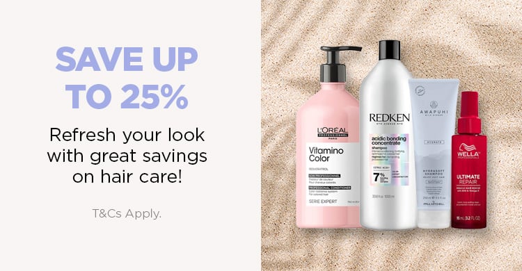 Save up to 25% on selected haircare lines