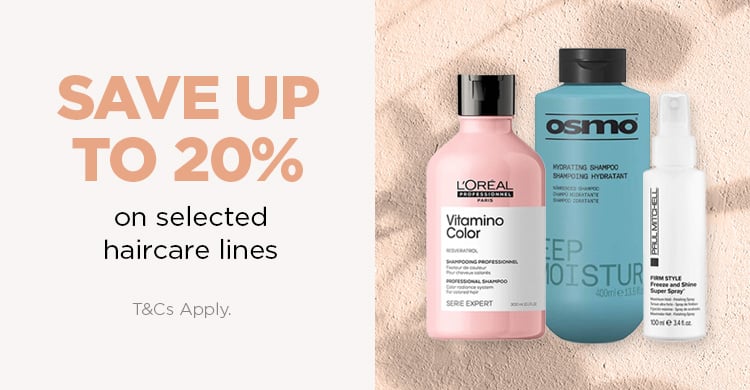 Save up to 20% on selected haircare lines