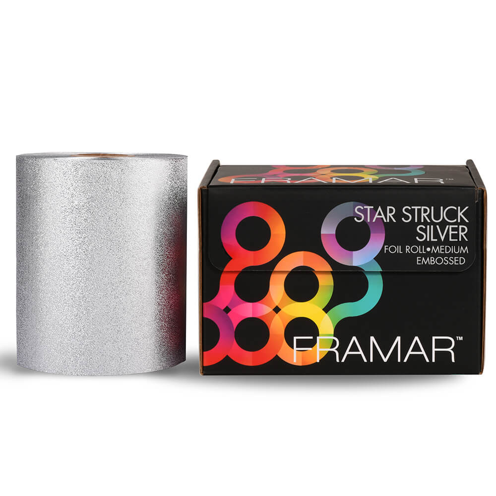 Framar Star Struck Silver Hair Foil Roll, Medium Embossed, 320ft