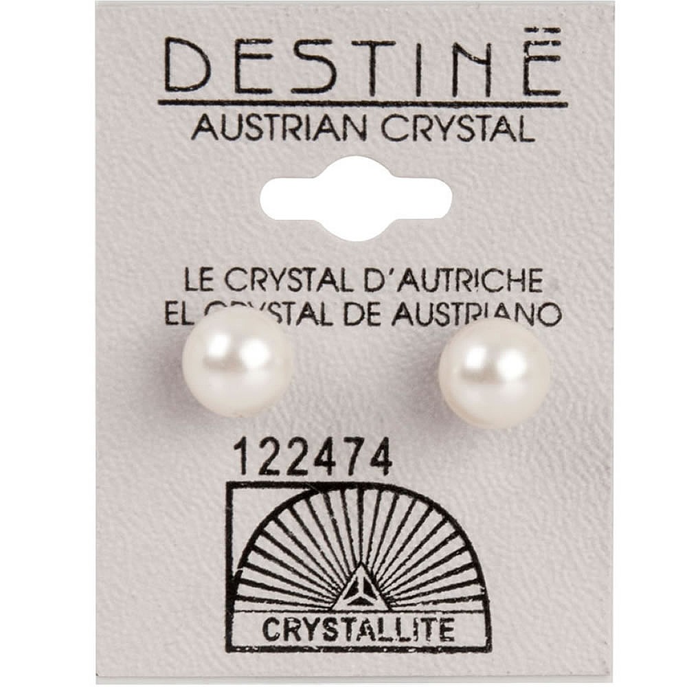 Crystallite White Extra-large Pearl Ear Studs 8mm