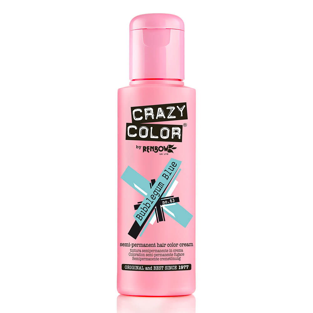 Crazy Color Semi Permanent Hair Colour Cream - Bubblegum Blue 100ml