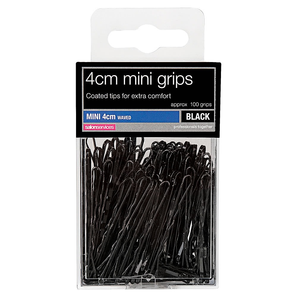 Salon Services Mini Hair Grips Black 4cm Pack of 100