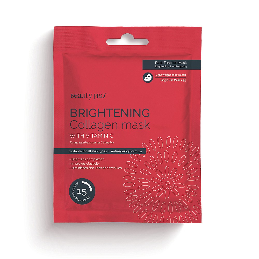 Beauty Pro Brightening Collagen Mask with Vitamin C 23g