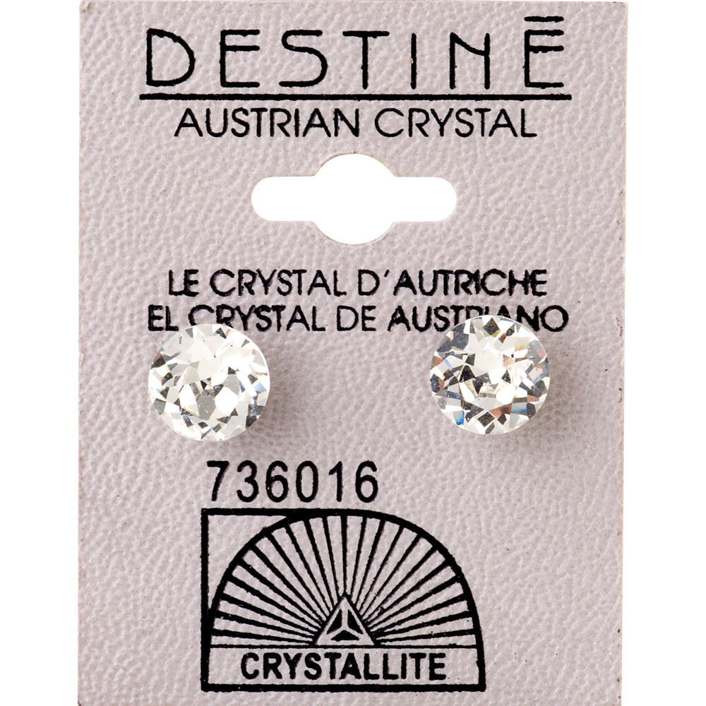 Crystallite Clear Extra-large Ear Studs 8mm