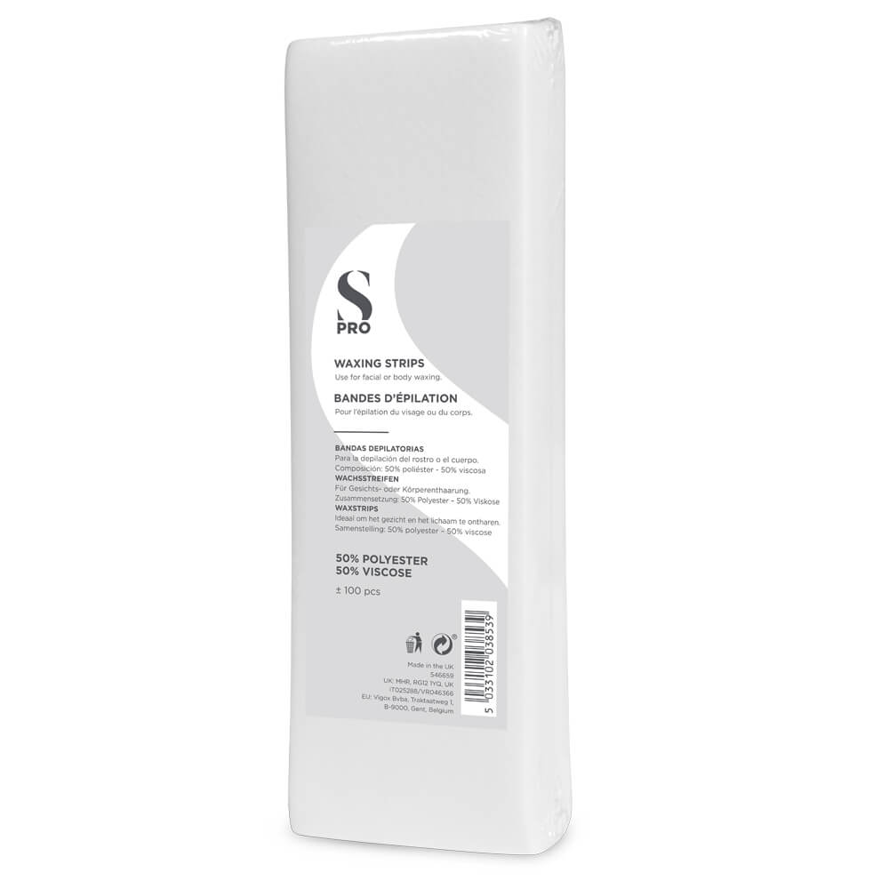 S-PRO White Paper Face and Body Wax Strips, Pack of 100