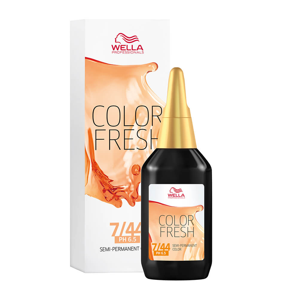 Wella Professionals Colour Fresh Semi Permanent Hair Colour - 7/44 Medium Intensive Red Blonde 75ml