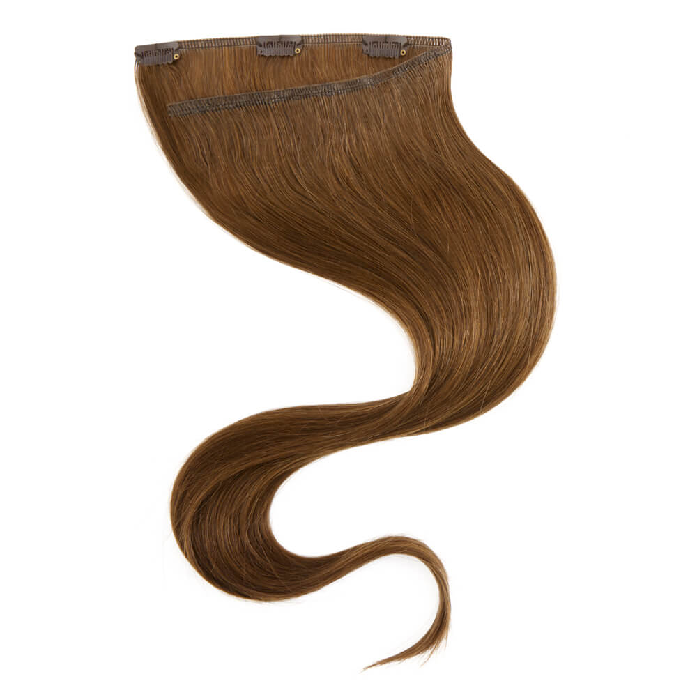 Wildest Dreams 100% Human Hair Clip-In Extensions, Single Weft, 18 inch/21g - 4LB Warm Brown