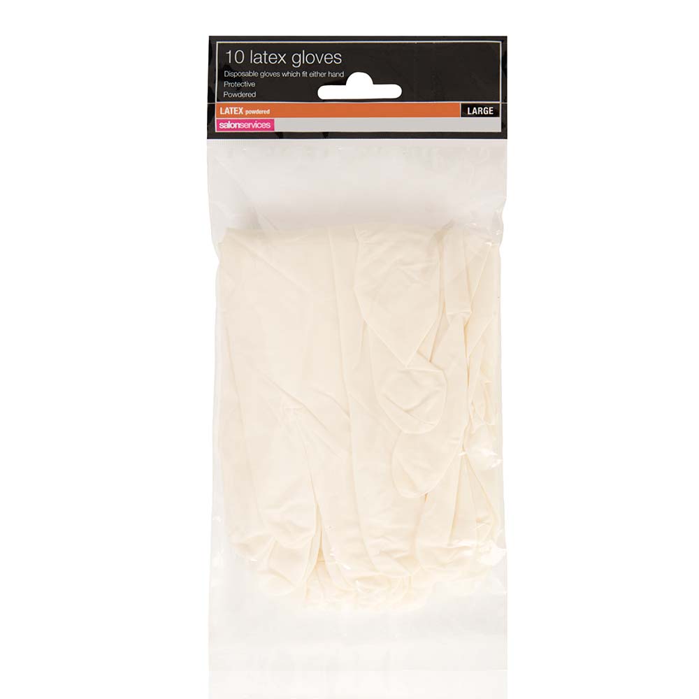 Salon Services Clear Latex Gloves Pack of 10 - Large