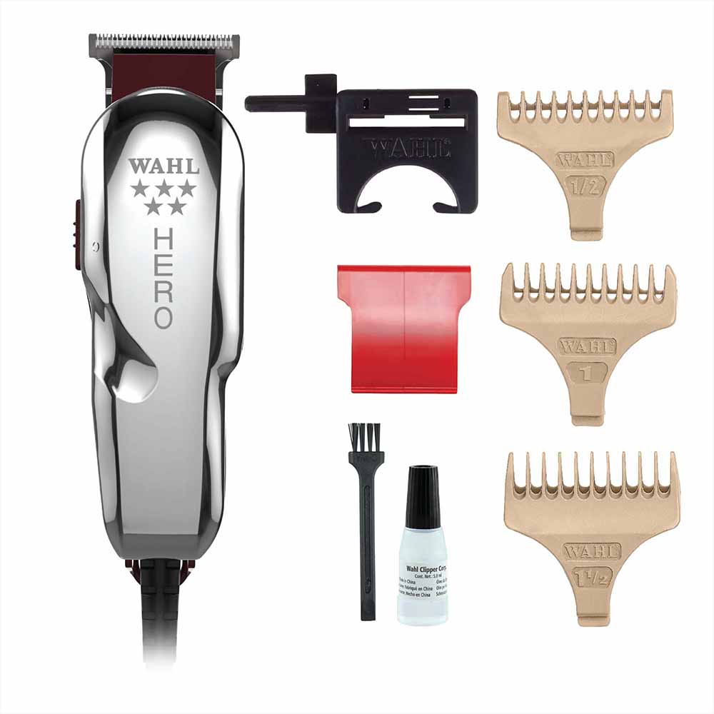 Image of Wahl Hero Trimmer, Professional Hair Trimmers, Close Trimming, Detailing and Outlining, Lightweight, Corded, Snap On/Off Blades, Super Lightweight, Barbers Supplies