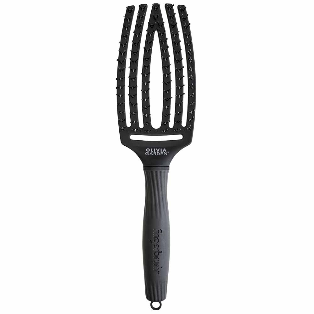 Photos - Comb Olivia Garden Care Ionic Fingerbrush Hairbrush - Black 