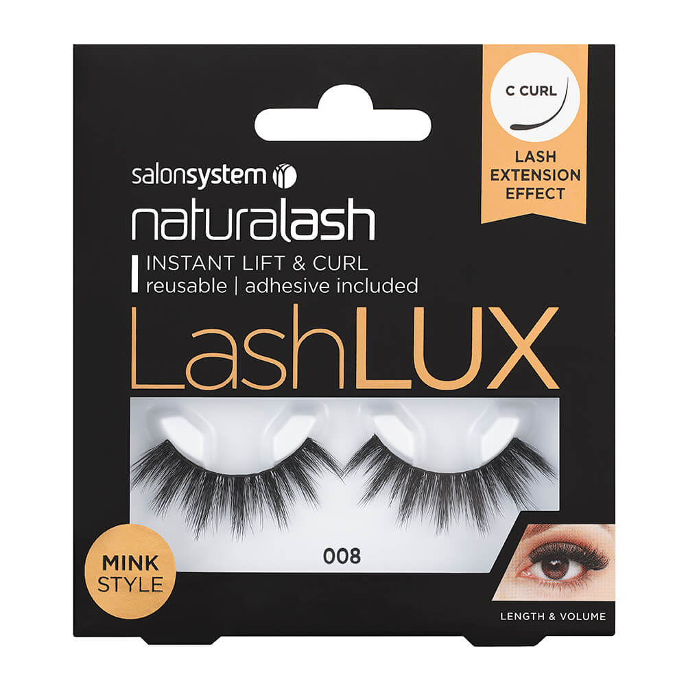 Salon System Naturalash LashLux Strip Lashes, Mink Style 008