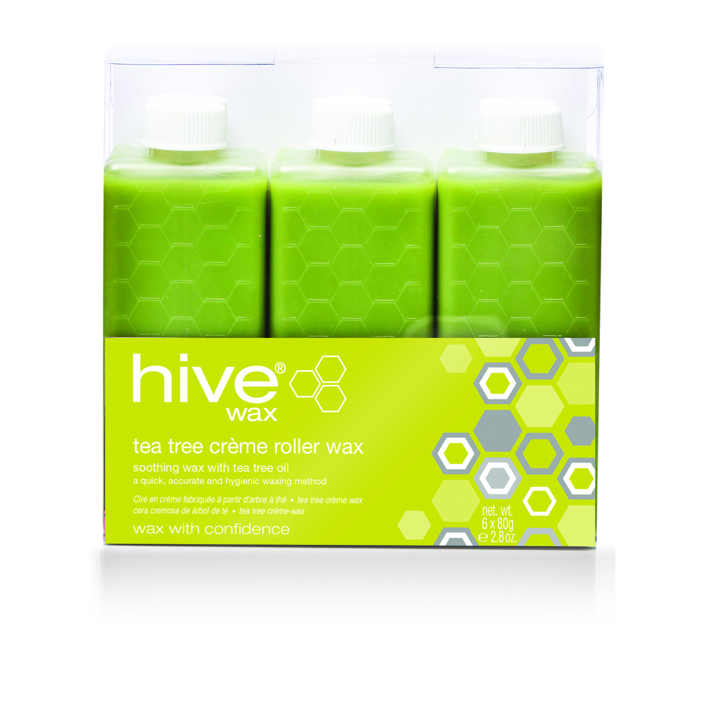 Hive of Beauty Tea Tree Creme Roller Wax Refill Cartridges, Pack of 6 x 80g